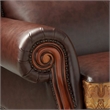 ACME Dresden Rolled Arm Upholstered Faux Leather Sofa with 3 Pillows in Brown