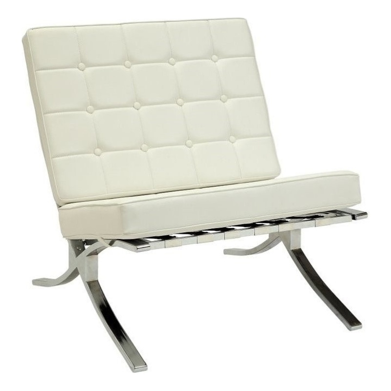 Acme Elian On Faux Leather Accent Chair In Ivory 96374 Acme Elian On Faux Leather Accent Chair In Ivory