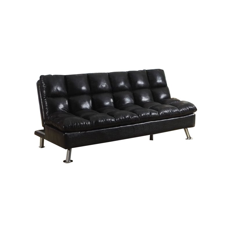 ACME Tayte Microfiber Tufted Convertible Sofa in Black