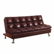 ACME Tayte Faux Leather Tufted Convertible Sofa in Burgundy