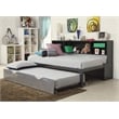 ACME Renell Metal Twin Bookcase Bed with Trundle in Black and Silver