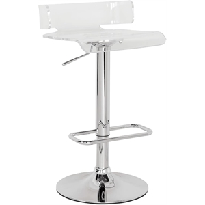 ACME Rania Swivel Adjustable Bar Stool in Clear