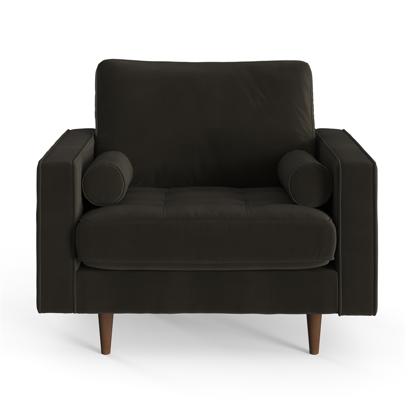 Bloomfield Performance Velvet Arm Chair in Smoke