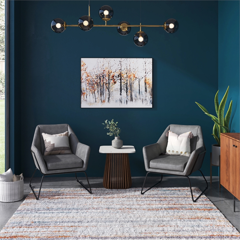 Terra Square Terrazzo Side Table in Walnut