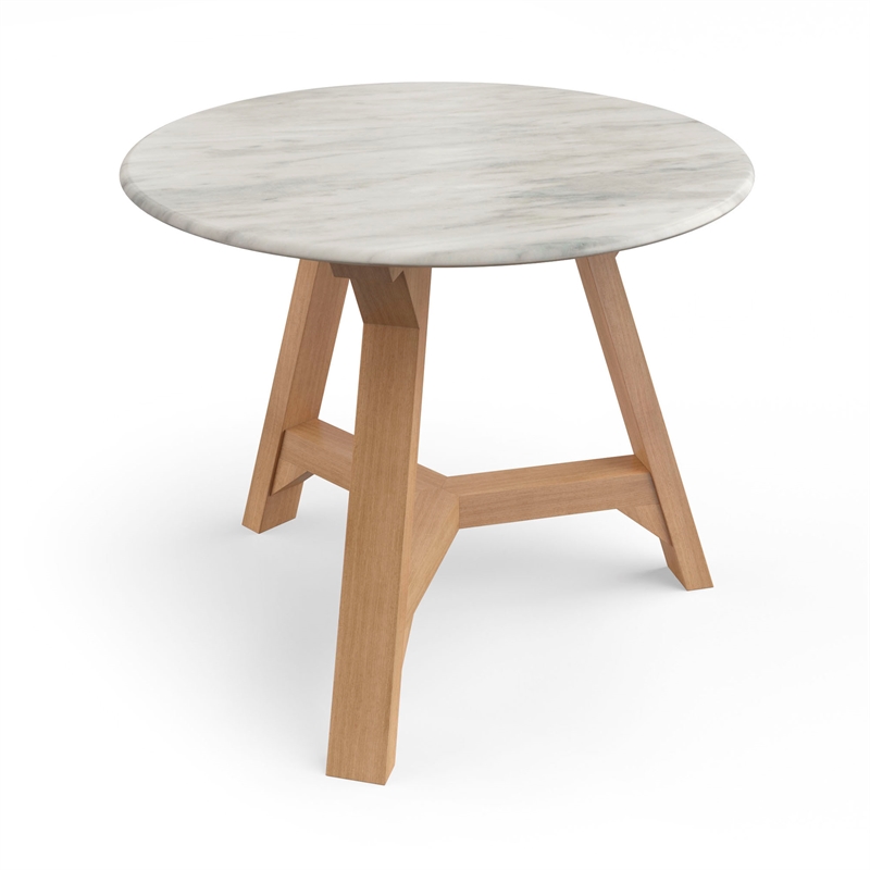 AEON Furniture Aubrey Faux Marble End Table in Natural