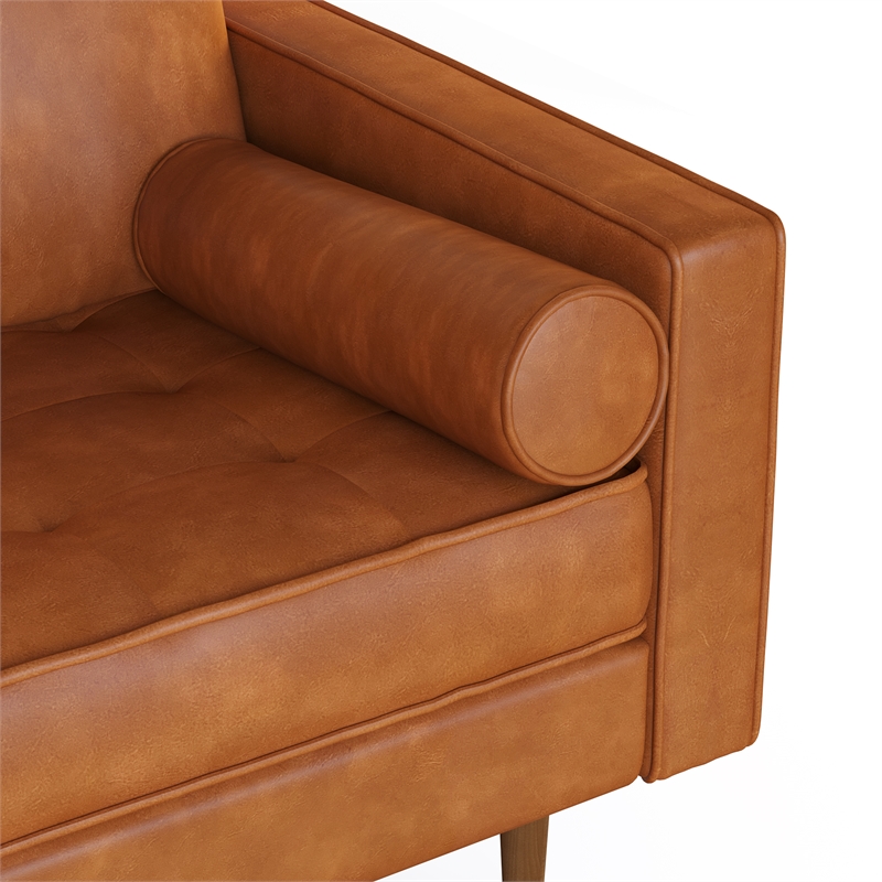 Bloomfield Vegan Leather Reversible Sectional in Brown