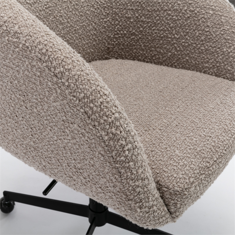Sylvan Boucle Swivel Rolling Task Chair in Gray