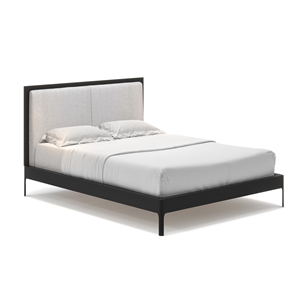 AEON Furniture Anushka Linen-Like Fabric Upholstered Full Bed in Black