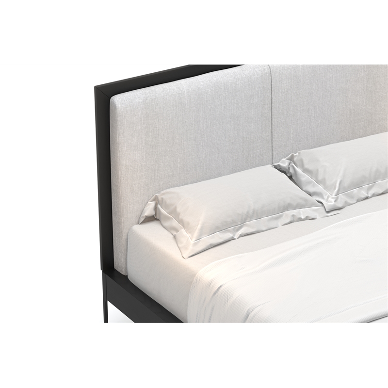 AEON Furniture Anushka Linen-Like Fabric Upholstered Full Bed in Black