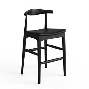 Aeon Furniture Troy Vegan Leather Bar Height Stool in Black