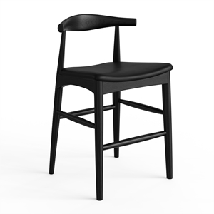 Aeon Furniture Troy Vegan Leather Counter Height Stool in Black