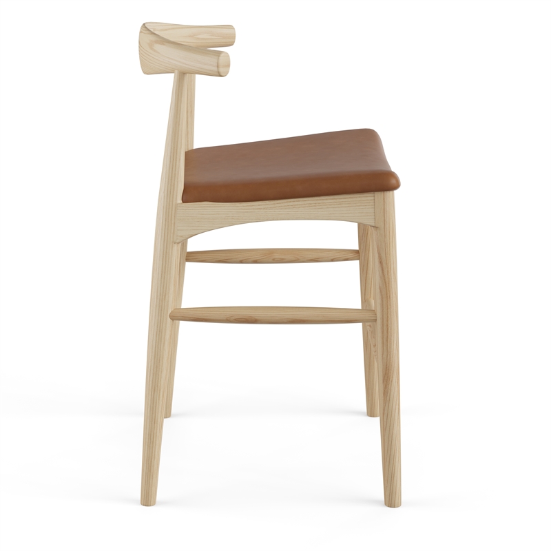Aeon Furniture Troy Vegan Leather Counter Height Stool in Natural
