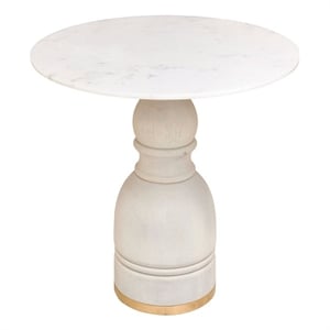 AEON Furniture Ridolfi Genuine Marble End Table in Brown