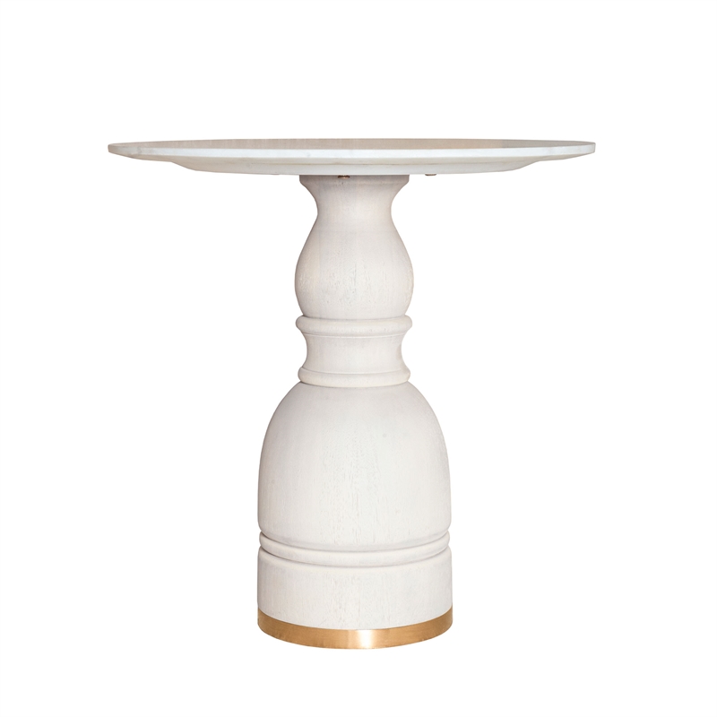 AEON Furniture Ridolfi Genuine Marble End Table in Brown