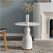 AEON Furniture Ridolfi Genuine Marble End Table in Brown