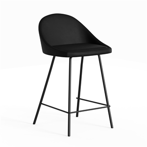 Marco Boucle Counter Height Stools in Black (Set of 2)