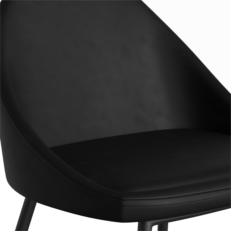 Marco Vegan Leather Chairs in Black (Set of 2)