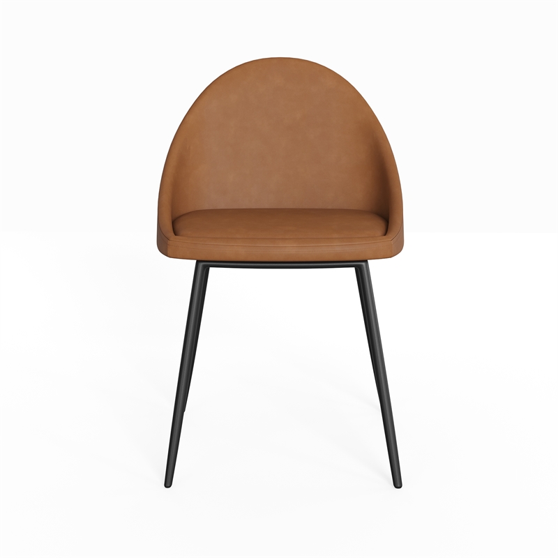 Marco Vegan Leather Chairs in Brown (Set of 2)