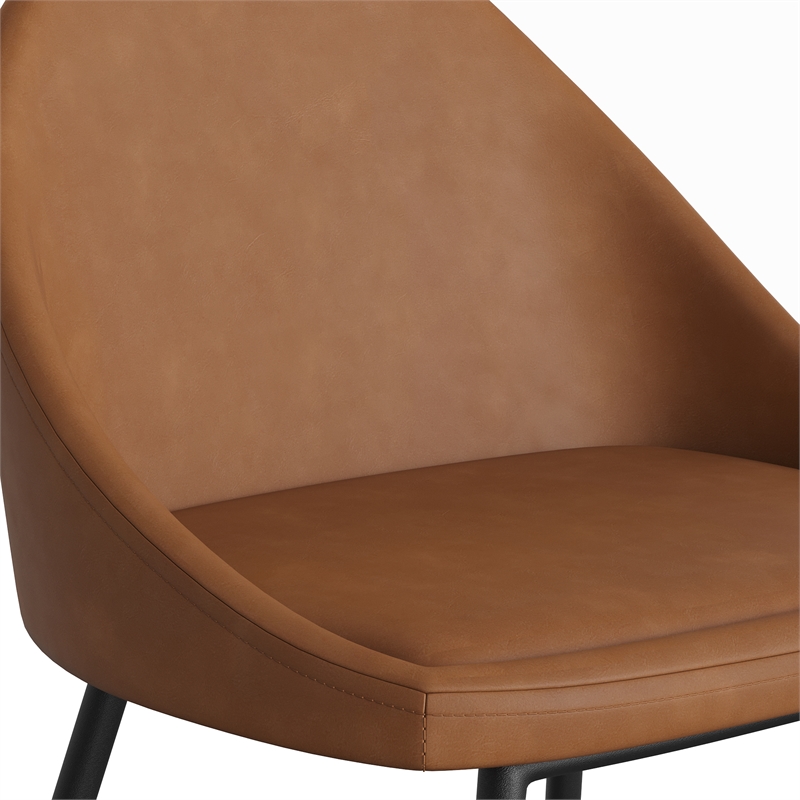 Marco Vegan Leather Chairs in Brown (Set of 2)