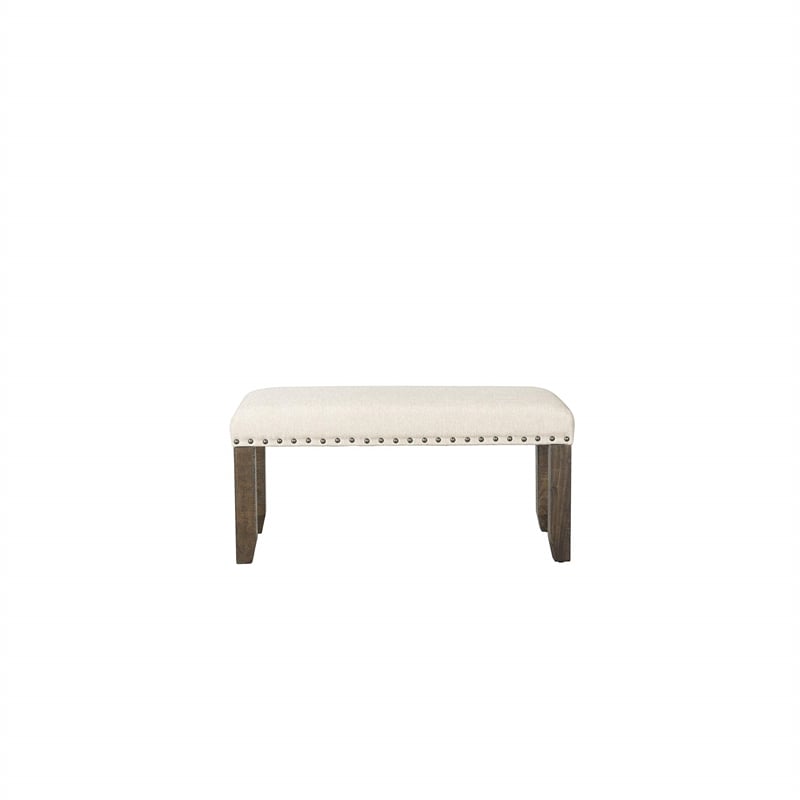 Picket House Furnishings Dex Bench in Smokey Walnut and Cream