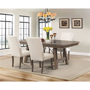 Picket House Furnishings Dex 5 Piece Dining Set in Walnut and Cream