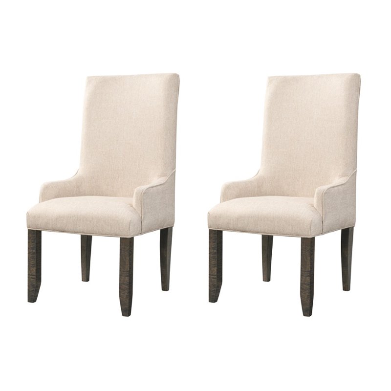 Picket House Furnishings Stanford Parson Dining Arm Chair in Walnut (Set of 2)