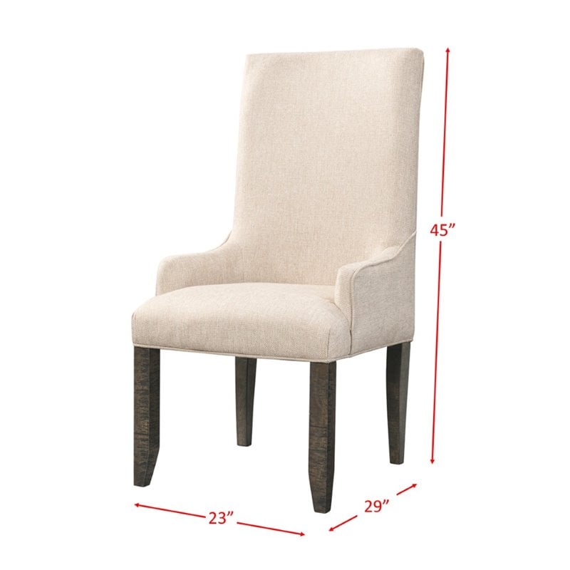 Picket House Furnishings Stanford Parson Dining Arm Chair in Walnut (Set of 2)