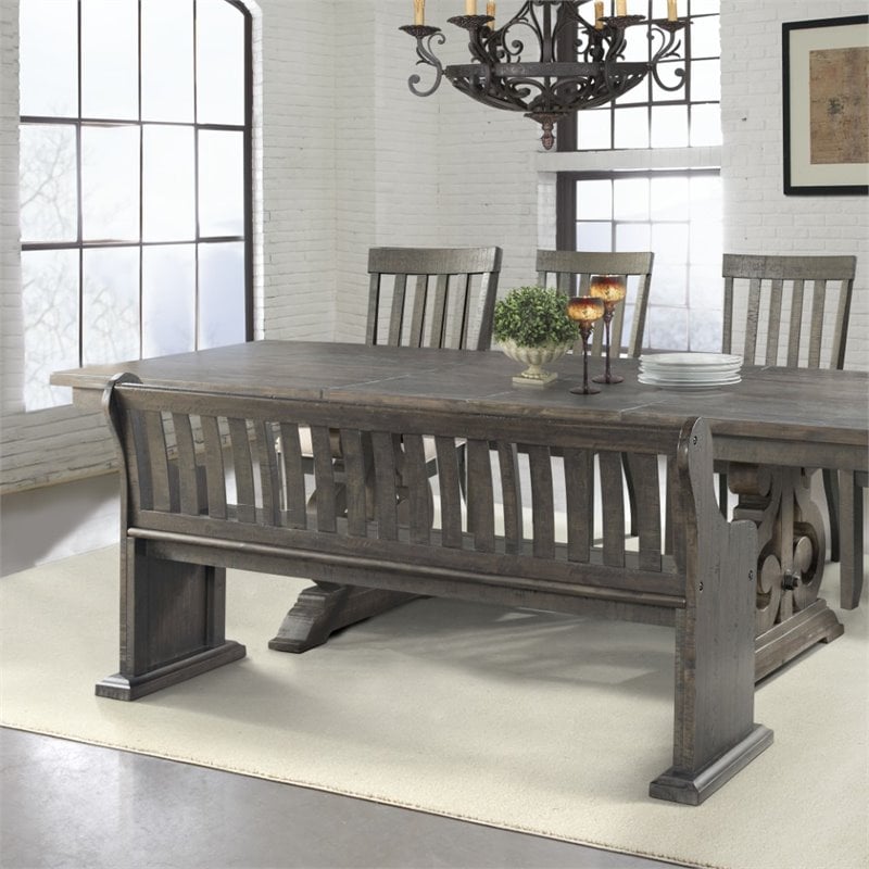 Picket House Furnishings Stanford Pew Bench in Dark Ash