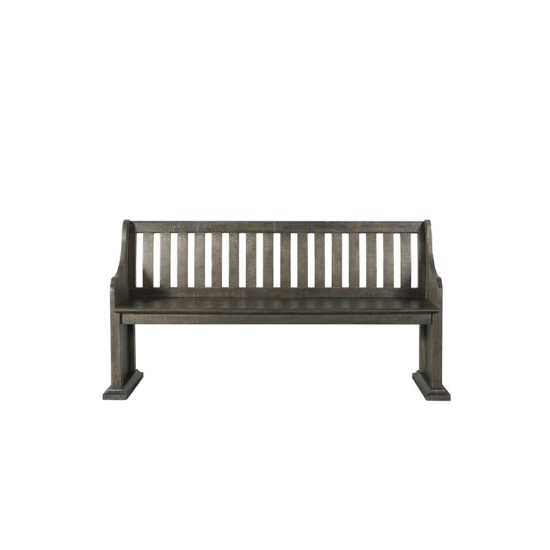 Picket House Furnishings Stanford Pew Bench in Dark Ash