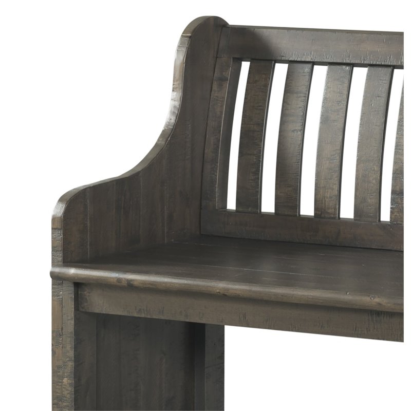 Picket House Furnishings Stanford Pew Bench in Dark Ash