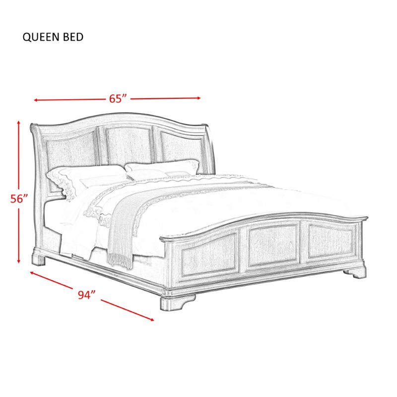 Picket House Furnishings Conley 3 Piece Queen Bedroom Set in Cherry