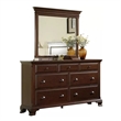 Picket House Furnishings Brinley Solid Wood Bedroom Dresser and Mirror in Cherry