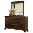 Picket House Furnishings Brinley Solid Wood Bedroom Dresser and Mirror in Cherry