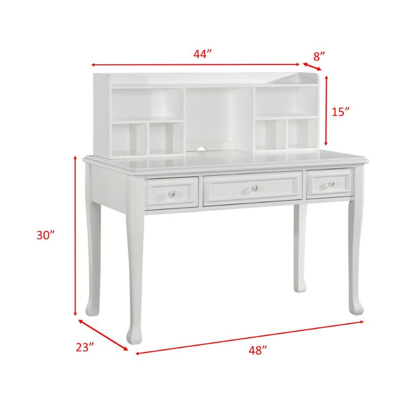 Picket House Furnishings Jenna Writing Desk with Hutch in White