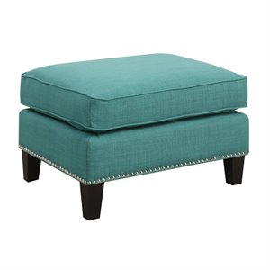 Picket House Furnishings Emery Ottoman in Teal