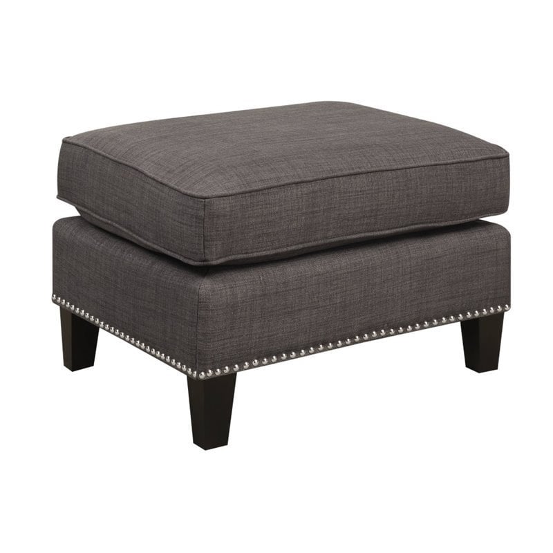 Picket House Furnishings Emery Ottoman in Charcoal Gray