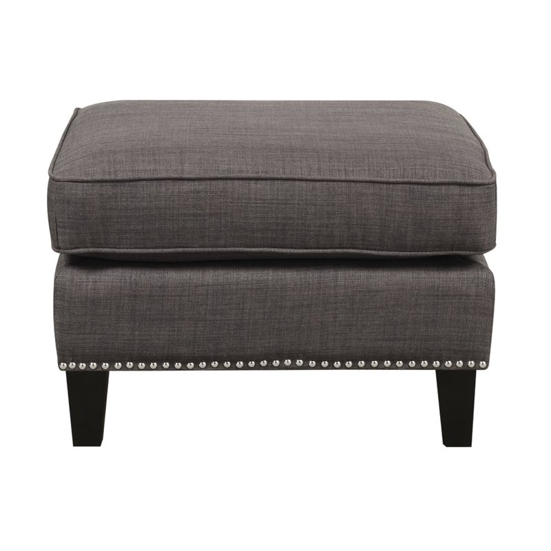 Picket House Furnishings Emery Ottoman in Charcoal Gray