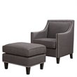 Picket House Furnishings Emery Chair WIth Ottoman in Charcoal Gray