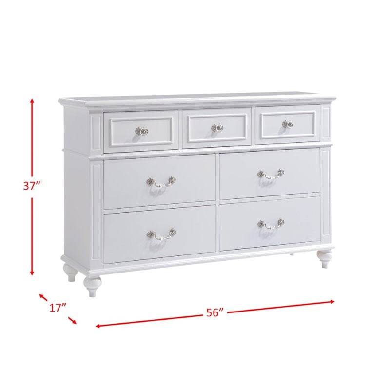 Picket House Furnishings Annie 7 Drawer Dresser in White