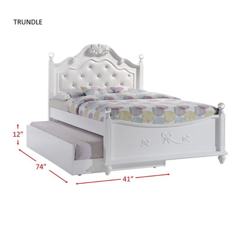 Picket House Furnishings Annie Full Bed with Storage Trundle in White