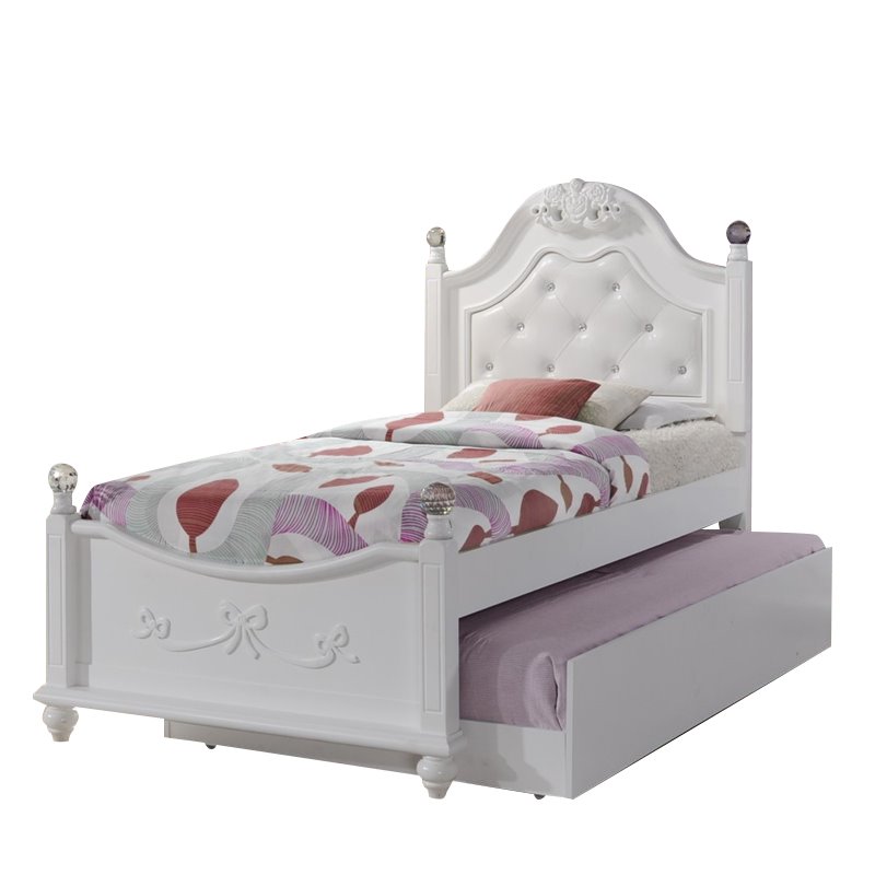 Picket House Furnishings Annie Twin Bed with Storage Trundle in White