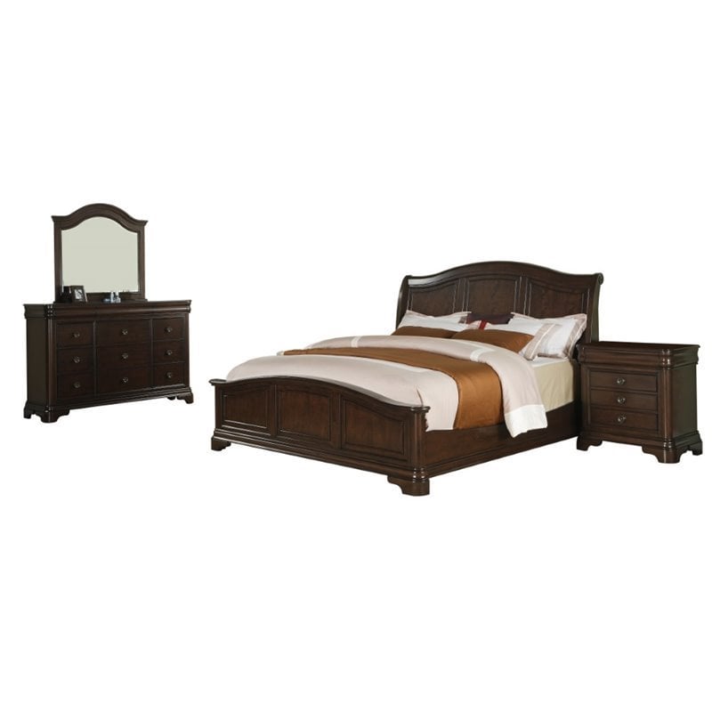 Picket House Furnishings Conley 4 Piece Queen Bedroom Set in Cherry