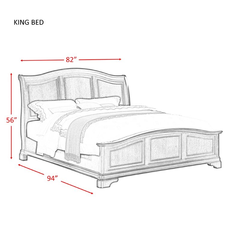 Picket House Furnishings Conley 4 Piece King Bedroom Set in Cherry