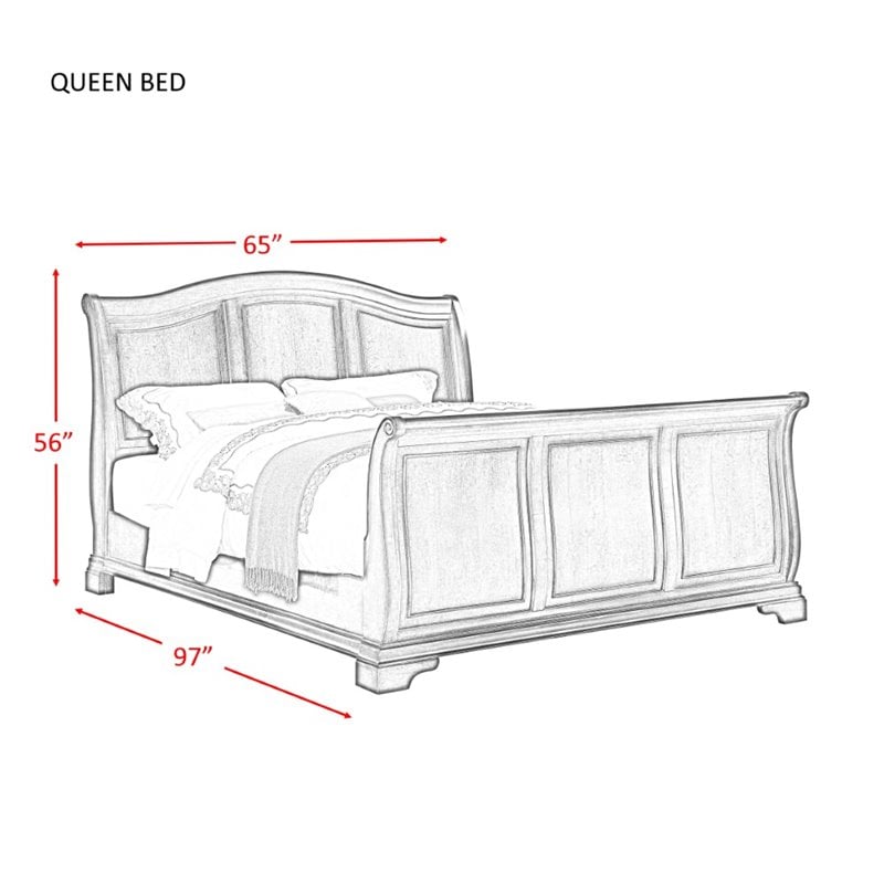 Picket House Furnishings Conley 5 Piece Queen Sleigh Bedroom Set in Cherry