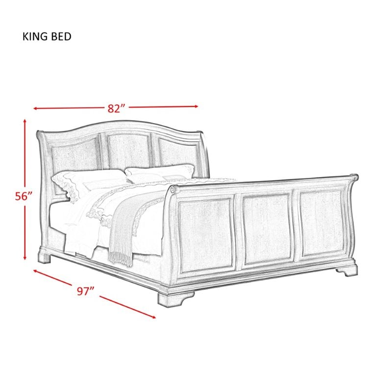 Picket House Furnishings Conley 6PC King Sleigh Bedroom Set in Cherry