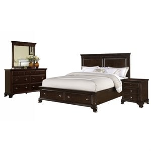 Picket House Furnishings Brinley 4-Piece King Bedroom Set in Cherry