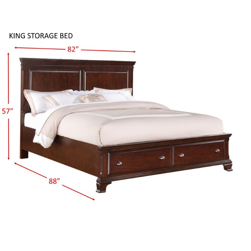 Picket House Furnishings Brinley 4-Piece King Bedroom Set in Cherry