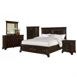 Picket House Furnishings Brinley 5-Piece King Bedroom Set in Cherry