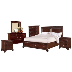 Picket House Furnishings Brinley 6-Piece King Bedroom Set in Cherry