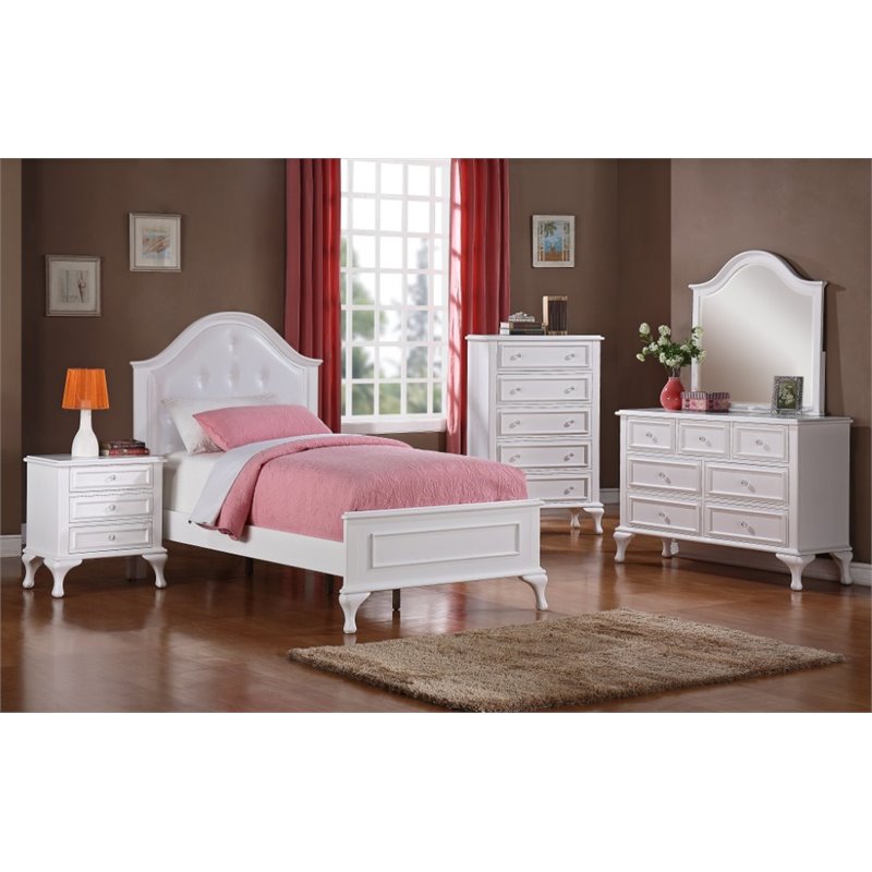 Picket House Furnishings Jenna 5 Piece Twin Kids Bedroom Set In White